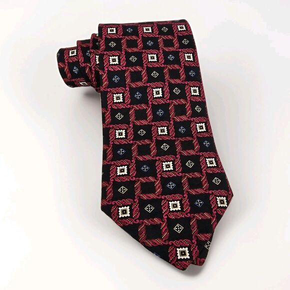 Brioni Necktie Mens Silk Geometric Pattern Tie Made In Italy Neiman Marcus New - Picture 2 of 16